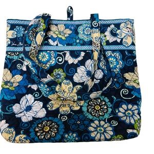 Vera Bradley Navy and Cream Floral Tote Bag Purse